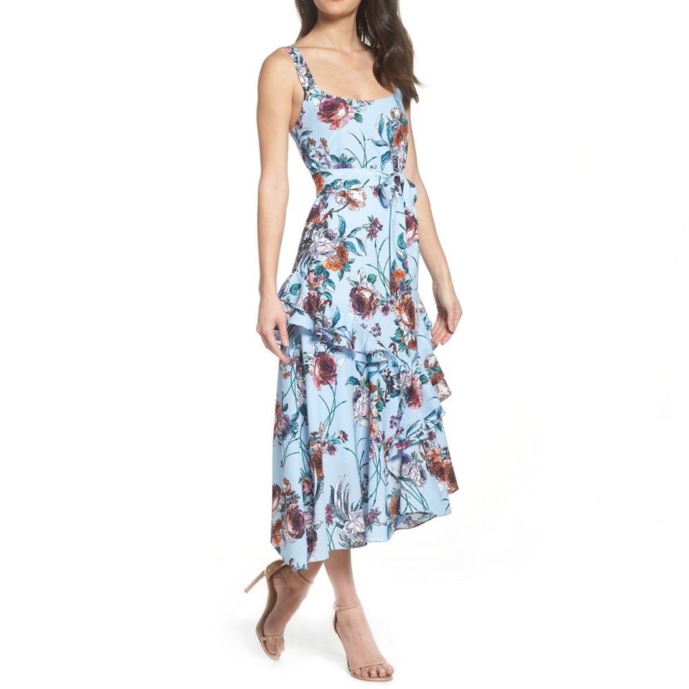 Cooper St. Botanical Asymmetric Ruffle Sundress